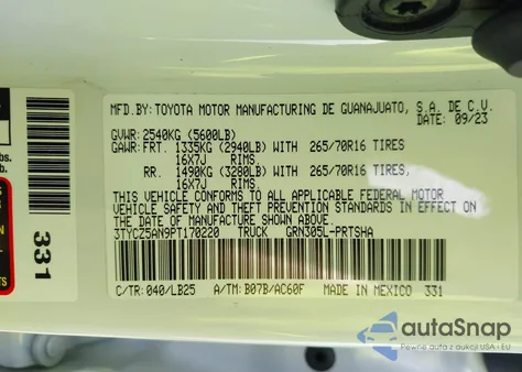 2023 Toyota Tacoma Trd Pro из США, поврежденный, VIN 3TYCZ5AN9PT170220